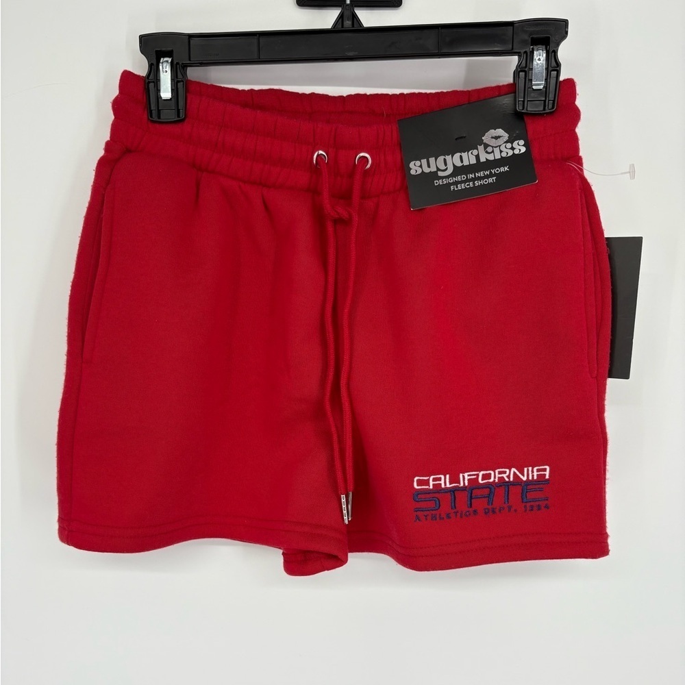 Red California State Athletic Fleece Shorts